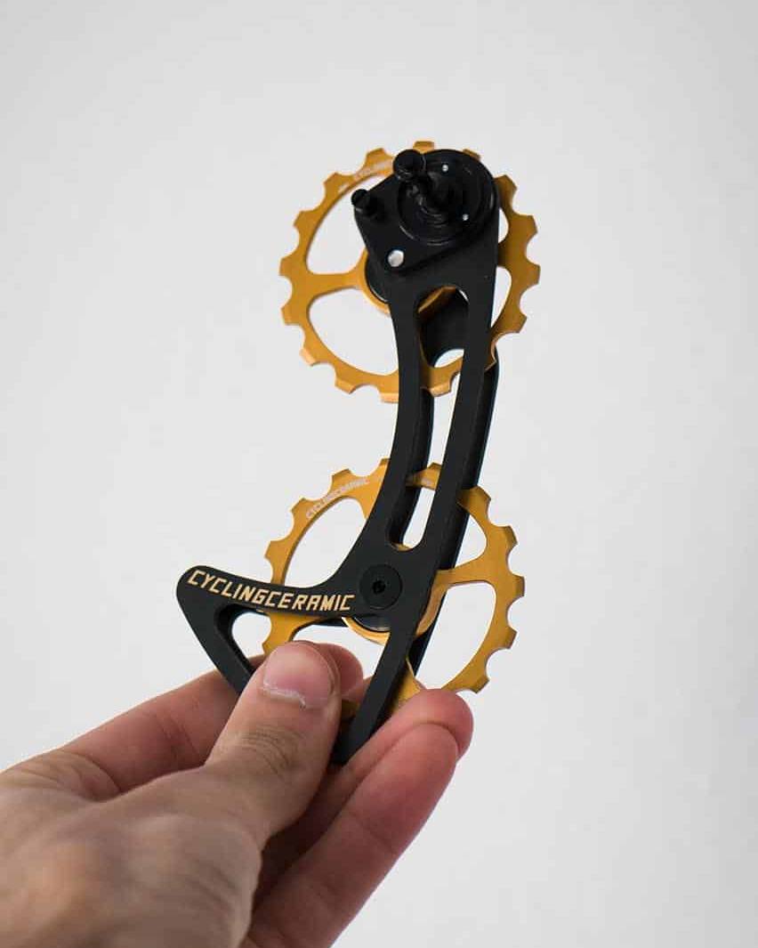 Close up of a Cycling Ceramic oversized derailleur cage